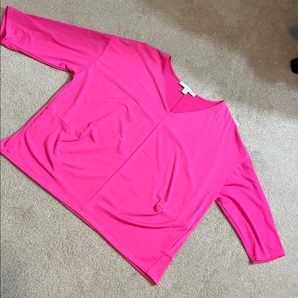 Bright Pink Juniper + Lime Top (XL) WORN ONCE- LIKE NEW